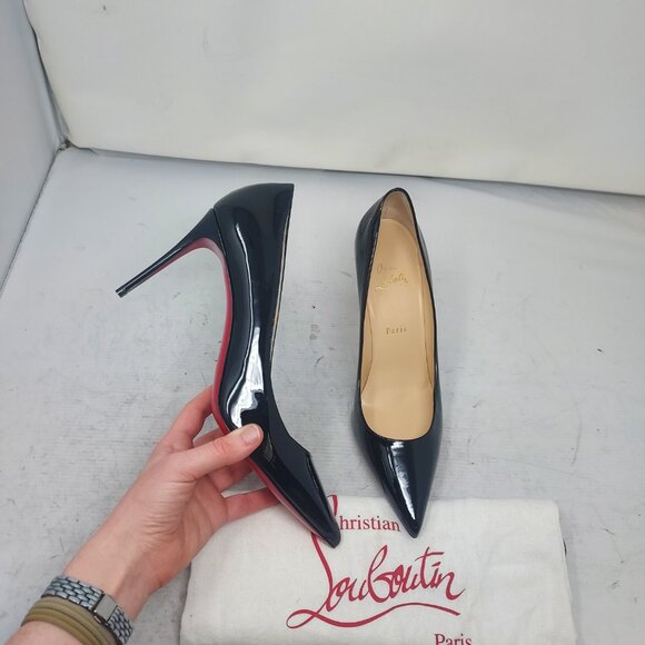 Christian Louboutin Kate Black Patent Heel Pump - Picture 1 of 9